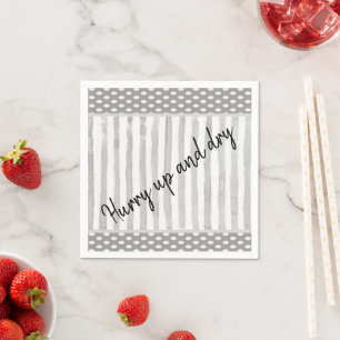 Paper Napkins, White Grey Stripe Napkin