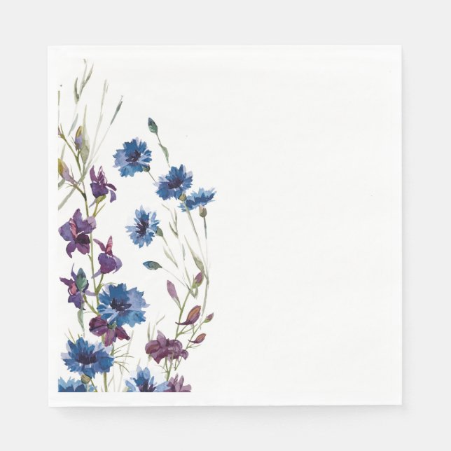 Paper Napkins-Wildflowers Watercolor Napkin (Front)
