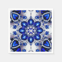 Paper napkins with Bule White Colours Design