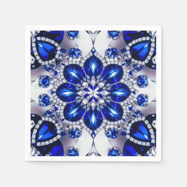 Paper napkins with Bule White Colours Design (Front)