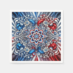 Paper napkins with French Colours Design