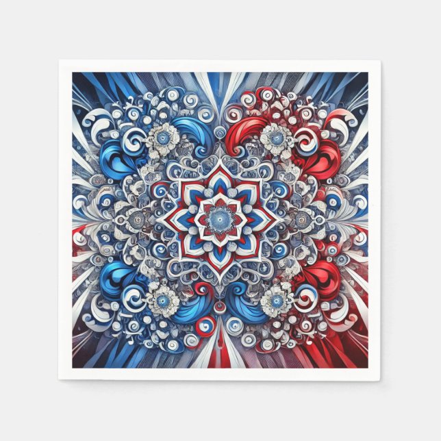 Paper napkins with French Colours Design (Front)