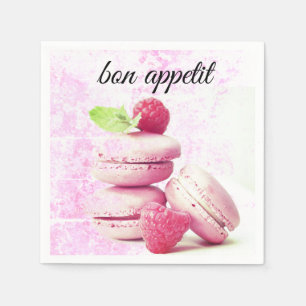 Paper Napkins with French Macarons