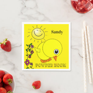 Paper Napkins, Yellow Chick Floral Sun Napkin