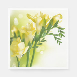 Paper Napkins-Yellow Freesias Napkin