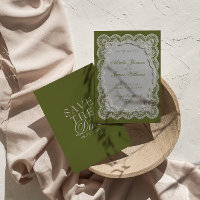Paper Olive Green Lace Doily Old Money Wedding