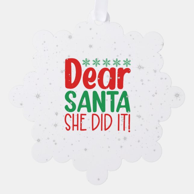 Paper Ornament Card-Funny Xmas Quote (Front)
