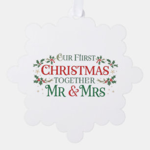 Paper Ornament Card-Our First Xmas Mr & Mrs