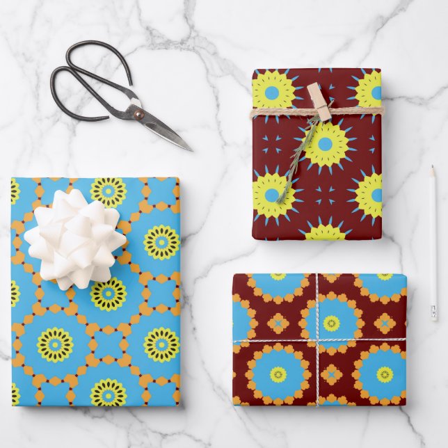 Paper Pack 175 Decorative Brown Blue Yellow (Front)