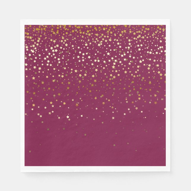 PAPER PARTY DISPOSABLE NAPKINS PETITE GOLDEN STARS (Front)