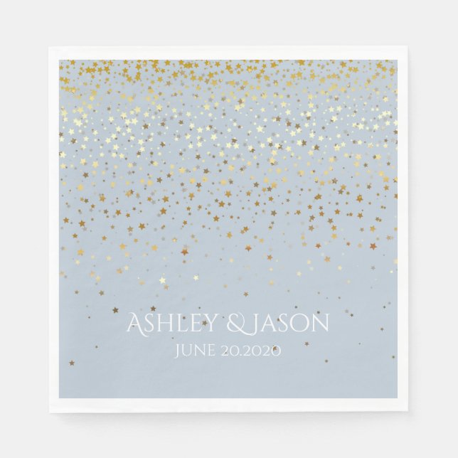 PAPER PARTY DISPOSABLE NAPKINS PETITE GOLDEN STARS (Front)