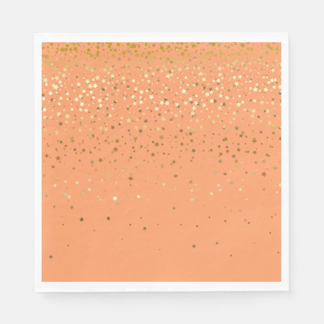 PAPER PARTY DISPOSABLE NAPKINS PETITE GOLDEN STARS (Front)