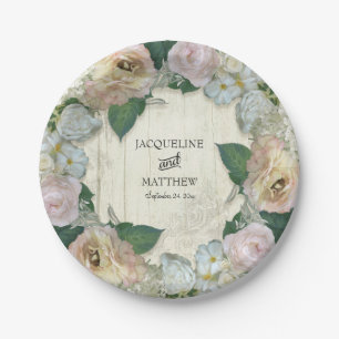 Paper Party Goods Modern Vintage Pretty Flowers Paper Plate