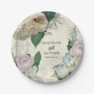 Paper Party Goods Modern Vintage Pretty Flowers Paper Plate
