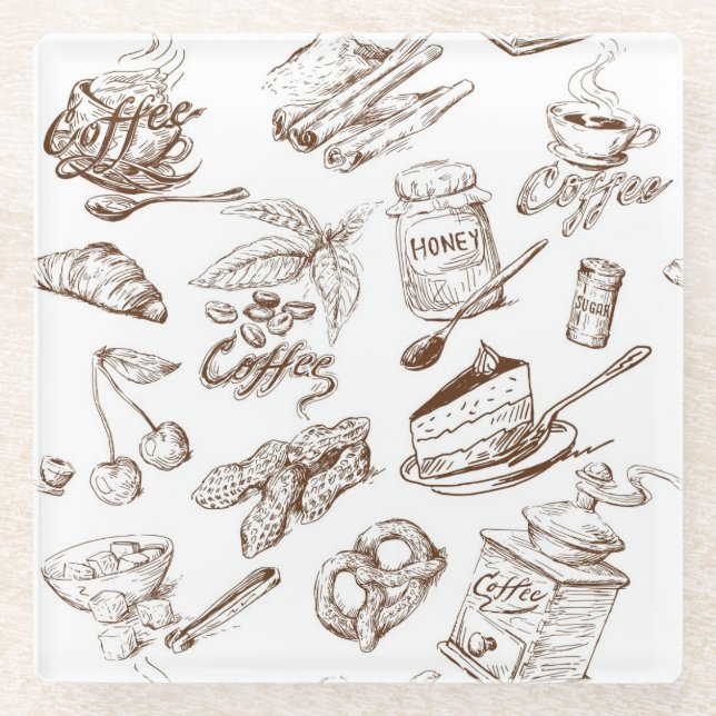 Paper pattern glass coaster (Front)