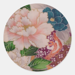 Paper Peonies from Japan Classic Round Sticker