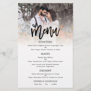 PAPER Photo Artsy Script Wedding Menu