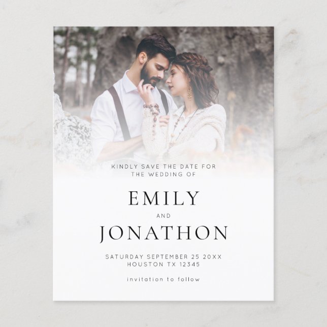 PAPER Photo Overlay QR Code Wedding Save The Date (Front)