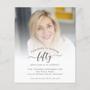 PAPER Photo Script 50th Birthday Party Invitation