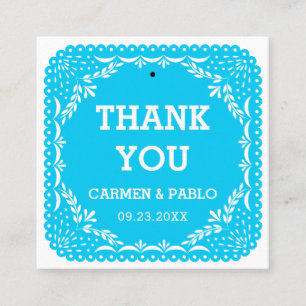 Paper Picado Colourful Mexican Wedding Favour Tag