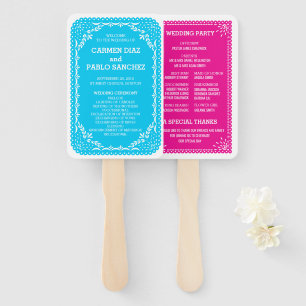Paper Picado Colourful Mexican Wedding Hand Fan