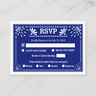 Paper Picado Colourful Mexican Wedding RSVP Enclosure Card