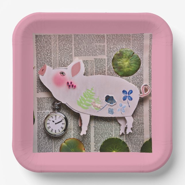 Paper Pig Paper Plate (Front)