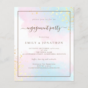 PAPER Pink Teal Watercolor Engagement Party