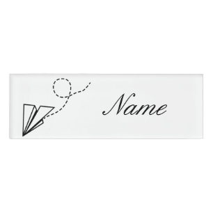 Paper Plane Flying Thunder_Cove Name Tag