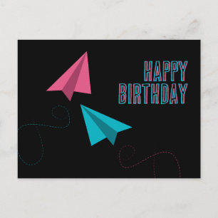 Paper Planes Happy Birthday Postcard