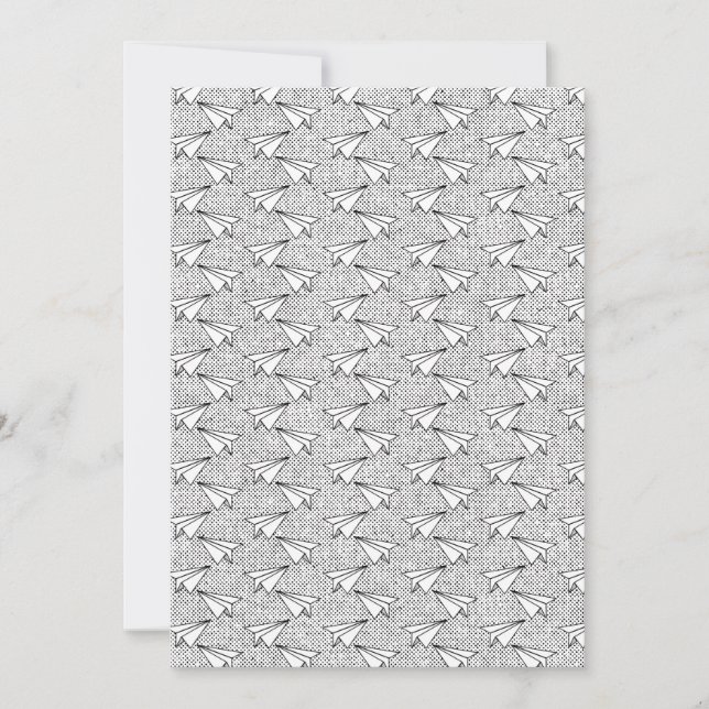 Paper planes vintage pattern. invitation (Front)