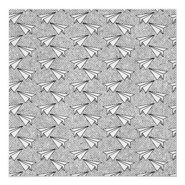 Paper planes vintage pattern. poster (Front)