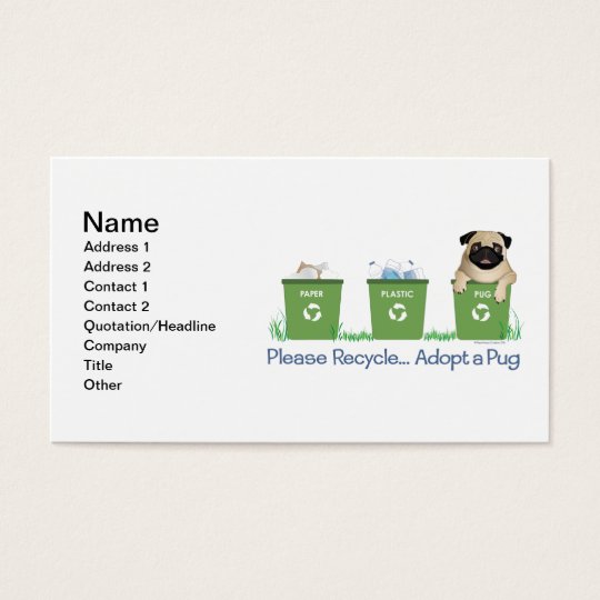 Paper Plastic Pug Business Card
