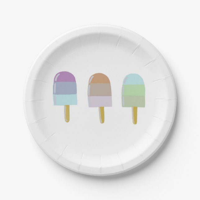 Paper Plate 7” Popsicle Design (Front)