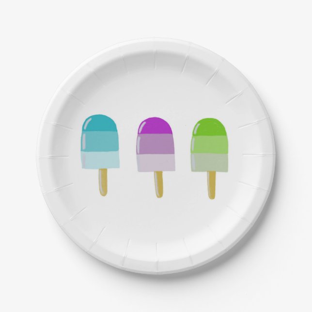 Paper Plate 7” With Popsicle 3 Design (Front)