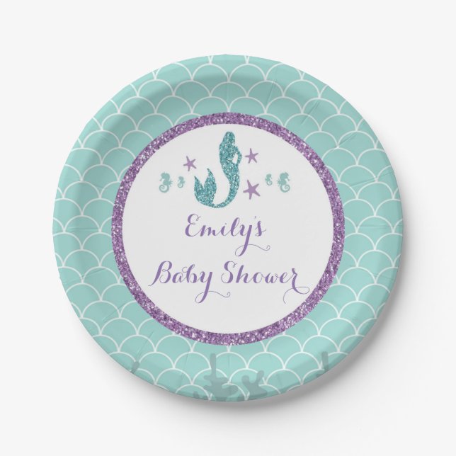 Paper plate baby shower mermaid (Front)