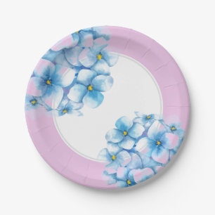 Paper Plate-Blue Hydrangeas Paper Plate