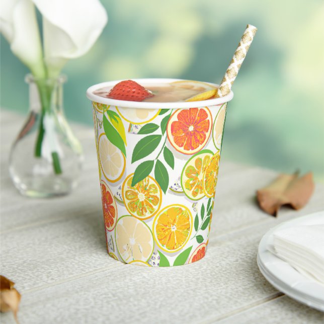 Paper Plate - Boho Citrus Slices Paper Cups (Insitu)