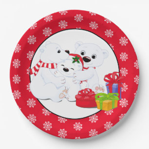 Paper Plate-Christmas Polar Bears Plate