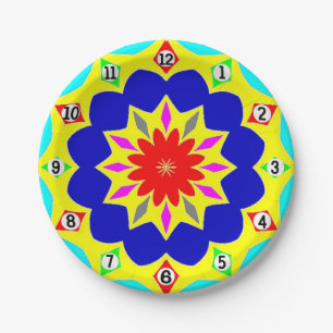 Paper Plate: Coloured Clock Effect. Paper Plate