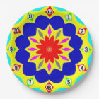 Paper Plate: Coloured Clock Effect.