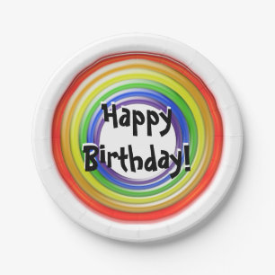 Paper Plate - Colourful Circles Happy Birthday