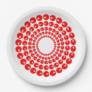 Paper Plate - Concentric Circles of Red Beads