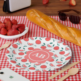 Paper plate design peaches