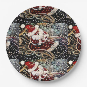 Paper Plate durable Santa with sleigh