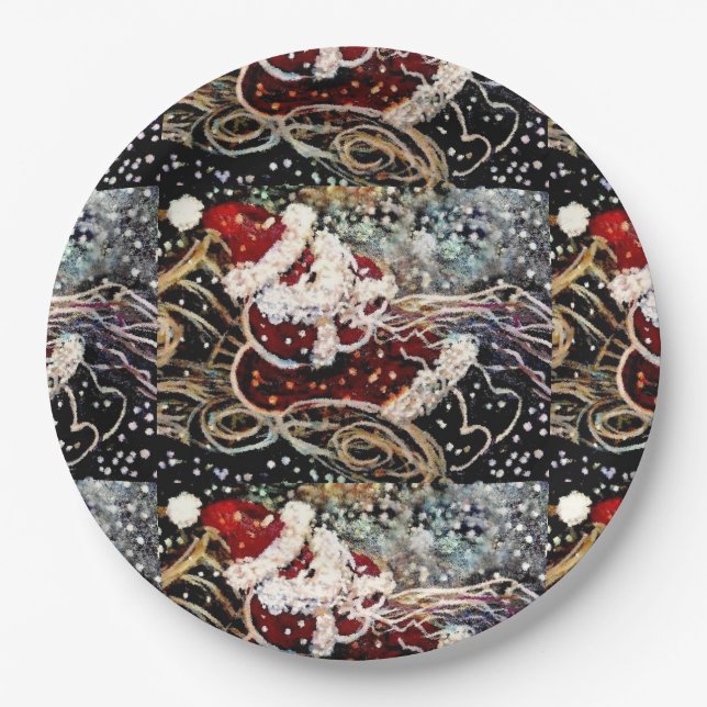 Paper Plate durable Santa with sleigh (Front)