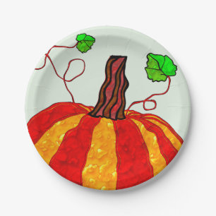 Paper Plate Fall Pumpkin