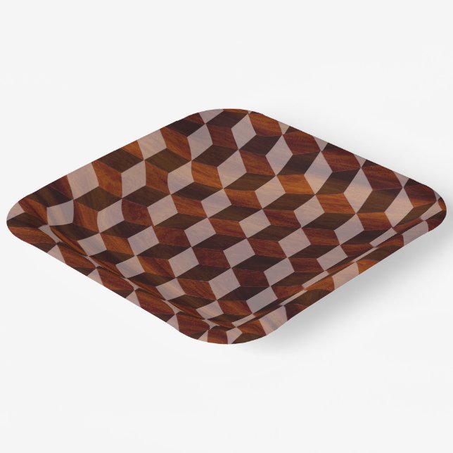 Paper Plate - Faux inlaid wood (Angled)