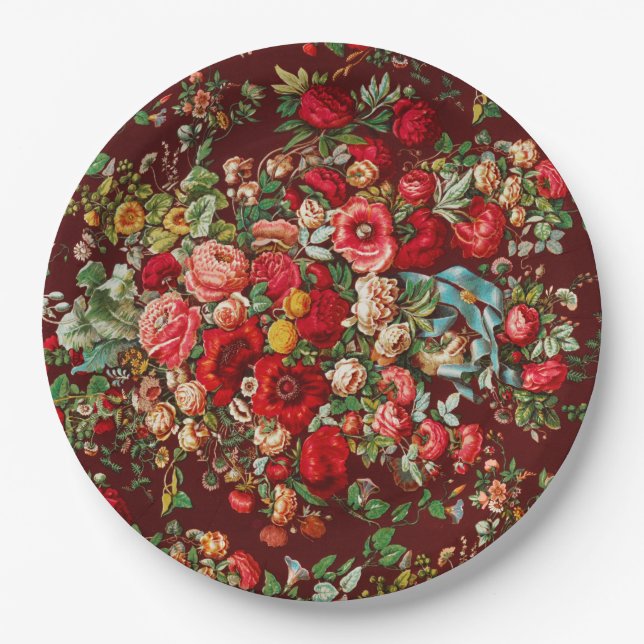 PAPER PLATE : FLORAL VINTAGE CHINTZ (Front)