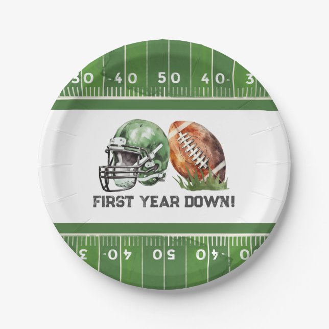 Paper Plate Football Theme, Sport Birthday (Front)